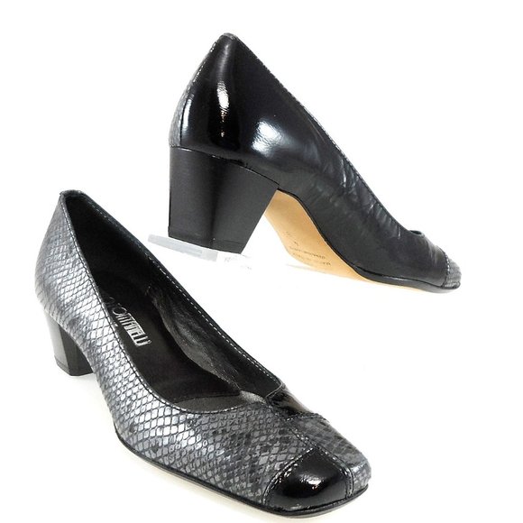 NIB$285 Renzo Fontanelli Italy Vanto Contrast Leather Slip-On Pump Low Heel Sz 4 - Picture 9 of 13